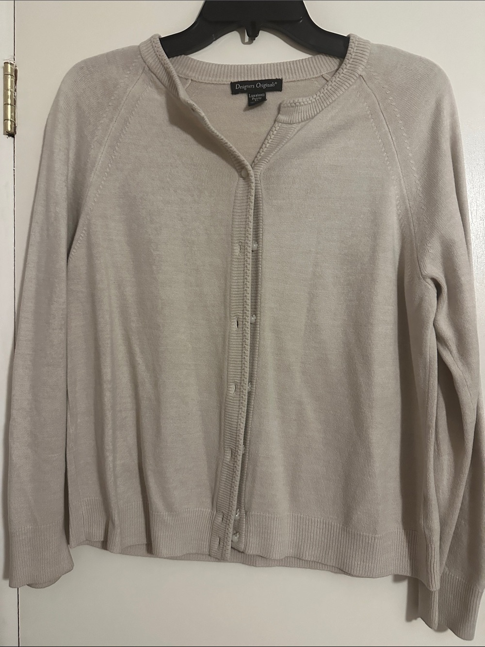 Designers Originals Light Beige Button-Front Cardigan